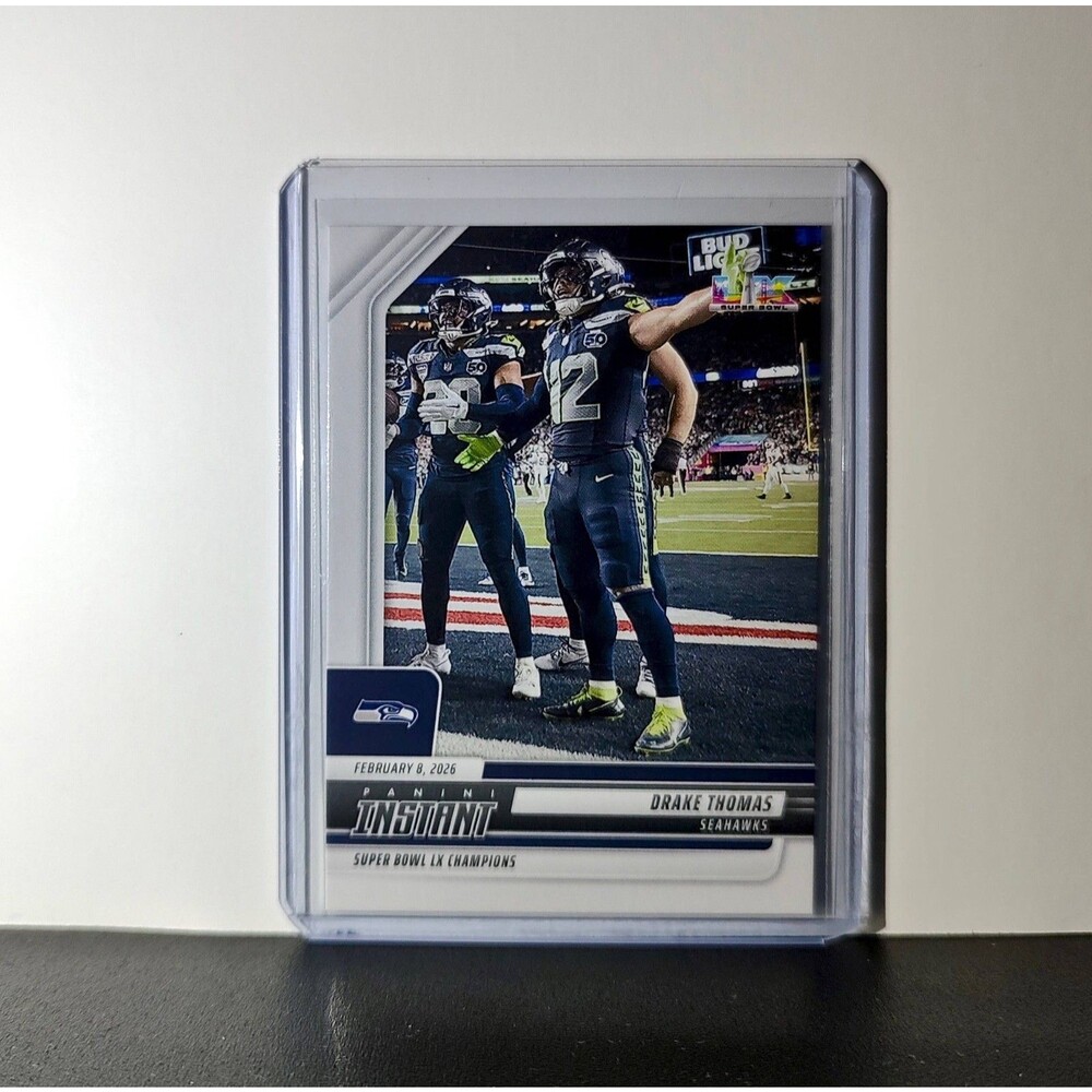 Drake Thomas 2026 Panini NFL Super Bowl LIX Champions #21 Card Seattle Seahawks